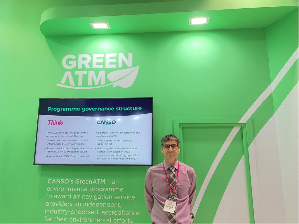 Nick at the CANSO stand at World ATM Congress